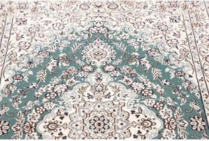 Tappeto Nain 9la Medaglione Floreale Verde Petrolio Avorio 100x150 Cm