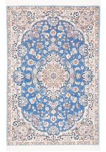 Tappeto Nain 9la Medaglione Floreale Azzurro Avorio 104x156 Cm