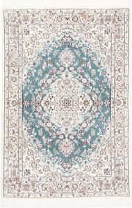Tappeto Nain 9la Medaglione Floreale Verde Petrolio Avorio 100x150 Cm