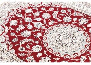 Tappeto Nain 9la Medaglione Floreale Rosso Avorio 102x148 Cm