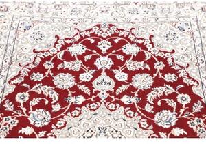 Tappeto Nain 9la Medaglione Floreale Rosso Avorio 98x155 Cm