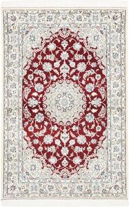 Tappeto Nain 9la Medaglione Floreale Rosso Avorio 98x155 Cm