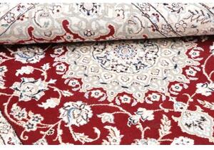 Tappeto Nain 9la Medaglione Floreale Rosso Avorio 98x155 Cm