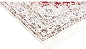 Tappeto Nain 9la Medaglione Floreale Rosso Avorio 102x148 Cm