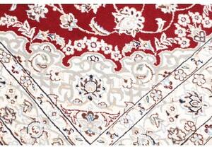 Tappeto Nain 9la Medaglione Floreale Rosso Avorio 100x158 Cm