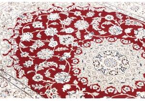 Tappeto Nain 9la Medaglione Floreale Rosso Avorio 98x155 Cm