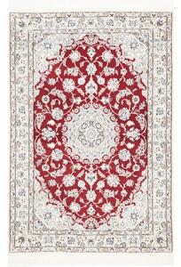 Tappeto Nain 9la Medaglione Floreale Rosso Avorio 102x148 Cm