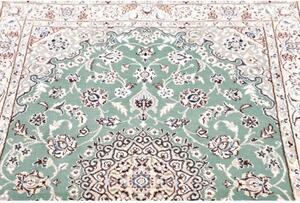 Tappeto Nain 9la Medaglione Floreale Verde Salvia Avorio 100x147 Cm