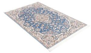 Tappeto Nain 9la Medaglione Floreale Azzurro Avorio 104x156 Cm
