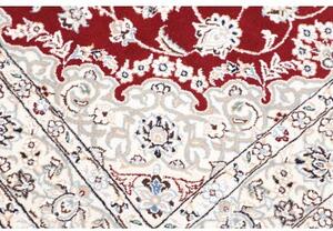 Tappeto Nain 9la Medaglione Floreale Rosso Avorio 98x155 Cm