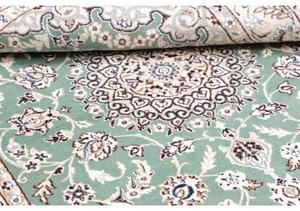 Tappeto Nain 9la Medaglione Floreale Verde Salvia Avorio 100x147 Cm