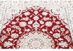 Tappeto Nain 9la Medaglione Floreale Rosso Avorio 100x158 Cm