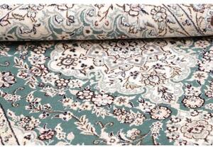 Tappeto Nain 9la Medaglione Floreale Verde Petrolio Avorio 100x150 Cm