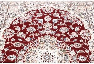 Tappeto Nain 9la Medaglione Floreale Rosso Avorio 102x155 Cm