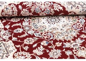 Tappeto Nain 9la Medaglione Floreale Rosso Avorio 102x155 Cm