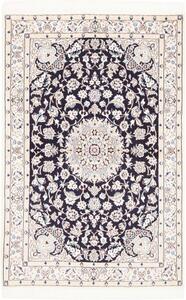 Tappeto Nain 9la Medaglione Floreale Blu Scuro Avorio 99x149 Cm