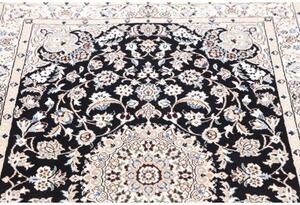 Tappeto Nain 9la Medaglione Floreale Blu Scuro Avorio 99x149 Cm