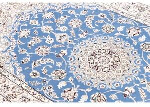 Tappeto Nain 9la Medaglione Floreale Azzurro Beige 100x160 Cm