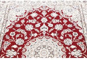 Tappeto Nain 9la Medaglione Floreale Rosso Avorio 102x148 Cm