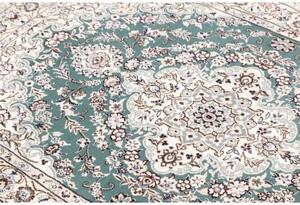 Tappeto Nain 9la Medaglione Floreale Verde Petrolio Avorio 100x150 Cm