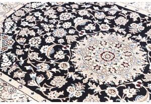 Tappeto Nain 9la Medaglione Floreale Blu Scuro Avorio 99x149 Cm