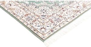 Tappeto Nain 9la Medaglione Floreale Verde Salvia Avorio 100x147 Cm