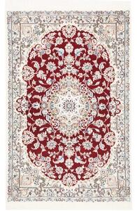 Tappeto Nain 9la Medaglione Floreale Rosso Avorio 102x155 Cm