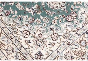 Tappeto Nain 9la Medaglione Floreale Verde Petrolio Avorio 100x150 Cm