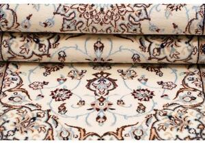 Tappeto Nain 9la Medaglione Floreale Avorio Marrone Corsia 95x354 Cm