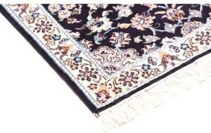 Tappeto Nain 9la Medaglione Floreale Blu Scuro Avorio Corsia 70x288 Cm
