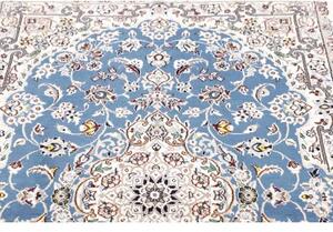 Tappeto Nain 9la Medaglione Floreale Azzurro Avorio 102x155 Cm