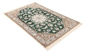 Tappeto Nain 9la Medaglione Floreale Verde Scuro Avorio 101x154 Cm