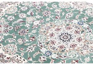 Tappeto Nain 9la Medaglione Floreale Verde Petrolio Avorio 102x151 Cm
