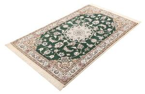 Tappeto Nain 9la Medaglione Floreale Verde Scuro Avorio 101x154 Cm
