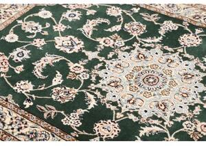 Tappeto Nain 9la Medaglione Floreale Verde Scuro Avorio 101x154 Cm