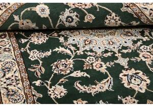 Tappeto Nain 9la Medaglione Floreale Verde Scuro Avorio 101x154 Cm