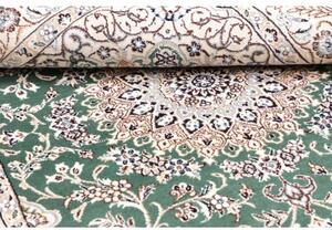 Tappeto Nain 9la Medaglione Floreale Verde Avorio 105x154 Cm