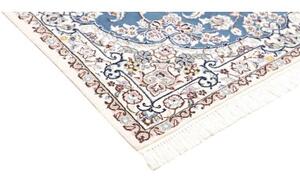 Tappeto Nain 9la Medaglione Floreale Blu Avorio 104x157 Cm