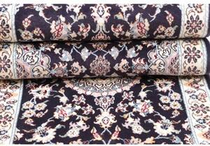 Tappeto Nain 9la Medaglione Floreale Blu Scuro Avorio Corsia 70x288 Cm