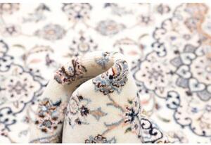Tappeto Nain 9la Medaglione Floreale Avorio Blu Scuro Corsia 69x386 Cm