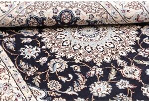 Tappeto Nain 9la Medaglione Floreale Blu Scuro Avorio 103x151 Cm