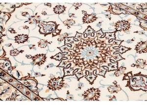 Tappeto Nain 9la Medaglione Floreale Avorio Marrone Corsia 95x354 Cm
