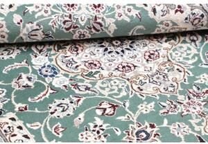 Tappeto Nain 9la Medaglione Floreale Verde Petrolio Avorio 102x151 Cm