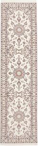 Tappeto Nain 9la Medaglione Floreale Avorio Marrone Corsia 95x354 Cm