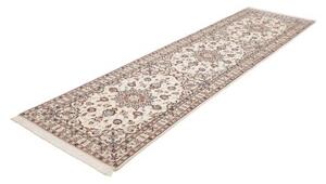 Tappeto Nain 9la Medaglione Floreale Avorio Marrone Corsia 95x354 Cm