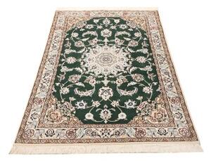 Tappeto Nain 9la Medaglione Floreale Verde Scuro Avorio 101x154 Cm