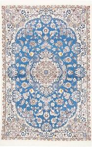 Tappeto Nain 9la Medaglione Floreale Blu Avorio 104x157 Cm