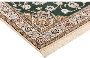 Tappeto Nain 9la Medaglione Floreale Verde Scuro Avorio 101x154 Cm