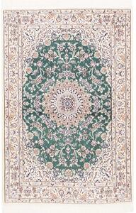 Tappeto Nain 9la Medaglione Floreale Verde Avorio 105x154 Cm