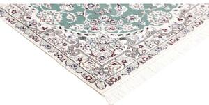 Tappeto Nain 9la Medaglione Floreale Verde Petrolio Avorio 102x151 Cm